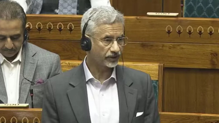 লোকসভায় বক্তব্য দিচ্ছেন পররাষ্ট্রমন্ত্রী এস জয়শঙ্কর।