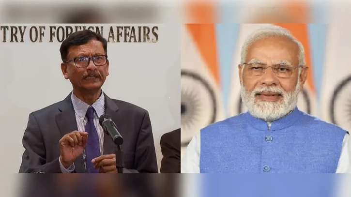 পররাষ্ট্র উপদেষ্টা তৌহিদ হোসেন ও নরেন্দ্র মোদি। ছবি : সংগৃহীত